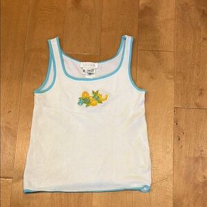 Escada Margaretha Ley white lemons tank top sz 34 or S